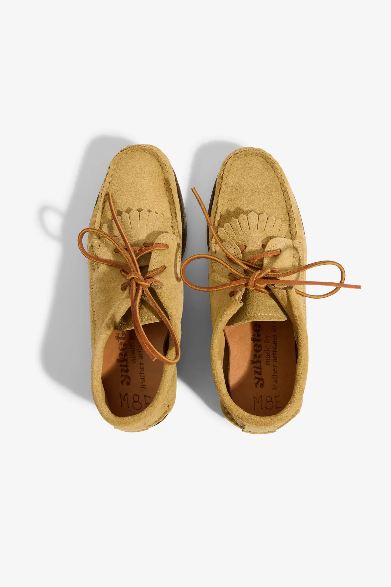 Yuketen Blucher Kiltie Camp Sole Leather Moccasin – FO Khaki | Centre Commercial